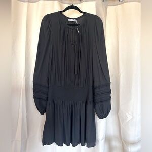 Ramy Brook Rosey Black Long sleeve Mini Dress NWT Size L